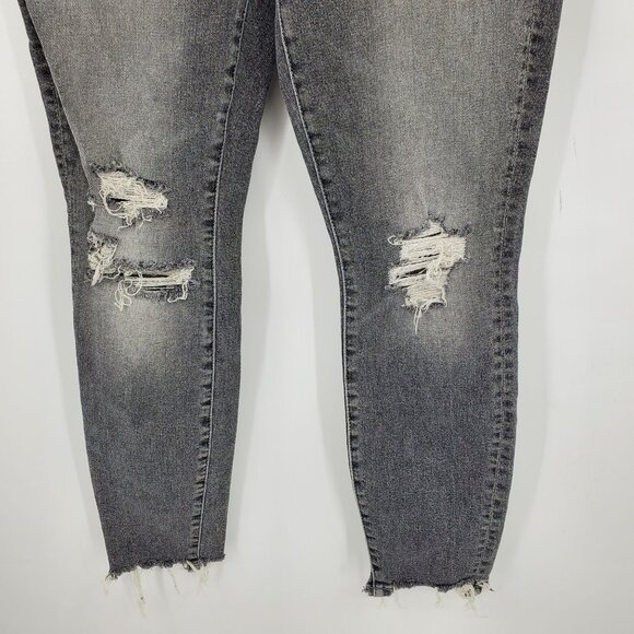 New Mother The Swooner Ankle Chew Scene Of The Crime Raw Hem Grey Wash Jeans 27 - Picture 8 of 15